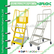 3 step platform ladders trolley for supermarket